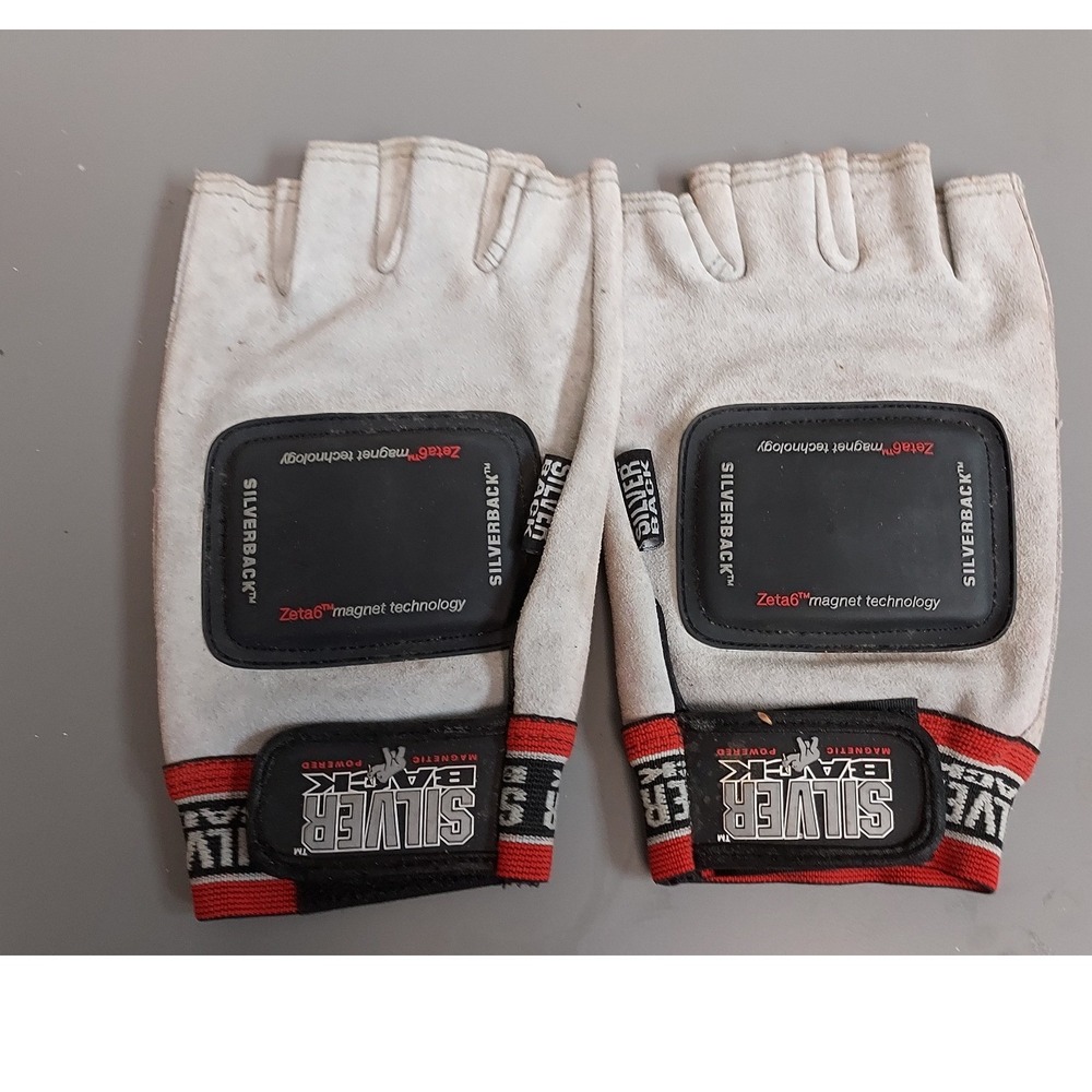 Silverback Magnetic Work Gloves Mens One Size Gray Fingerless Suede Zeta6